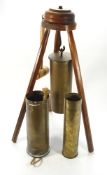 A WWI shell case gas alarm in the form of a German shell casing dated 1916:,
