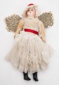 A late 19th/early 20th century French bisque head doll by Montreuil -sous-Bois;,