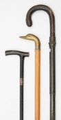 An early 20th century thermometer walking stick:,