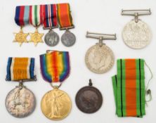 A WWI pair to 45725 Pte N P Bradridge Devon R:,