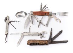 An early 20th century hunting knife with corkscrew by Army & Navy Co-operative Society Ltd, London:,