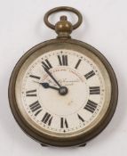 A brass cased 'Superior Railway Timepiece' open face pocket watch:,
