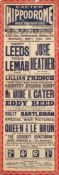 A WWI period Exeter Hippodrome poster dated Monday September 14th 1914:,