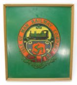 An Isle of Man carriage emblem on a framed panel:, 47 x40cm.