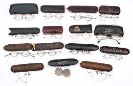 A collection of Victorian and later spectacles and spectacle cases: (a lot)