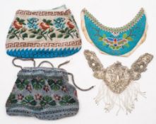 Two early 20th century bead work evening bags:,