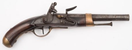 An early 19th century French flintlock pistol,
