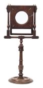 A late 18th/early 19th century mahogany and inlaid zograscope:,