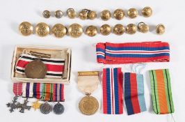 A miniature OBE and Military Cross set of five:,