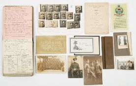 A First World War period album with poems and watercolour drawings and ephemera:,
