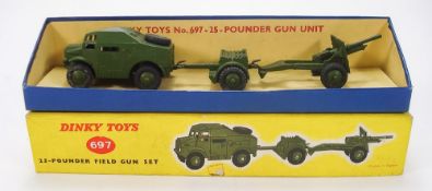 Dinky No 697 Military Field Gun set:, Quad tractor,