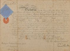 A Victorian Royal Artillery Commissioning document for Lieutenant General Sir Bertram Richard