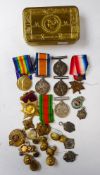 Three World War One campaign medals:, one Victory Medal, 1914-15 Star, various unmatched recipients,