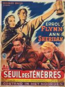 A collection of Belgian film posters:, including Humphrey Bogart 'They Drive by Night',