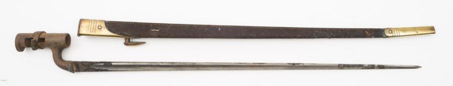 A War Department issue 1897 Model Henry Martini socket bayonet:,