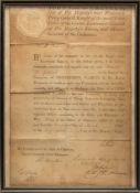 A George III Earl of Chatham Royal Artillery appointment for Francis Gilbert dated 29th March