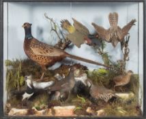 An early 20th century taxidermy group of game birds and wild birds:,