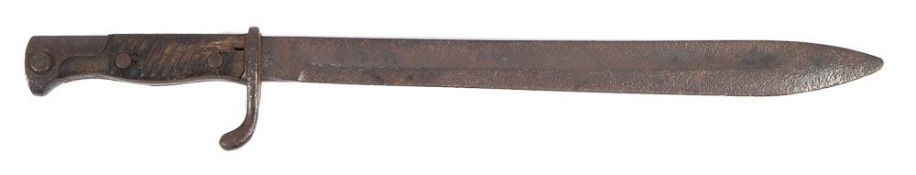 A WWI German S98/05 'Butcher' bayonet:, plain backed blade with fuller,