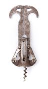 A French 'Tyr' nickel plated double lever corkscrew circa 1929 by Paraf:,