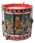 An RAF Band rope-tensioned brass side drum by A F Matthews Ltd, London:,
