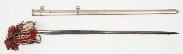 An early 20th century Scottish Officer's basket hilted dress sword :,