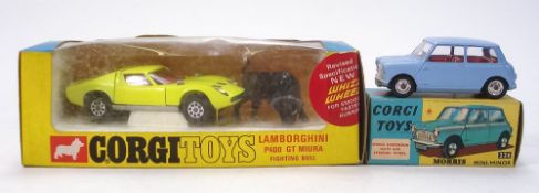 Corgi Whizzwheels No 342 Lamborghini P400 GT Muira 'Fighting Bull':, yellow body with red interior,
