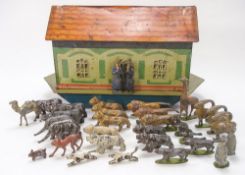 A mid-20th century tin plate Noah's Ark,