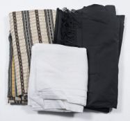 A large late Victorian black cotton wake table/mourning table cloth:, 176 x 348cm with fringe edge,