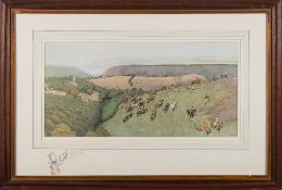 Cecil Aldin [1870-1935]- The Devon & Somerset Staghounds,:- coloured print,