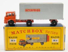 A Matchbox Major M-2 Articulated Tyre Truck with 'Interfrigo' livery:,