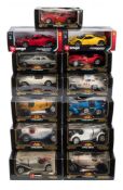 Burago, a collection of 1/18th scale diecast vehicles to include: Rolls-Royce Camargue,