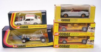 Two Corgi No 165 Adams 4-engined 'Drag-Star':, together with No 169 'Silver Streak' Swedish Jet car,