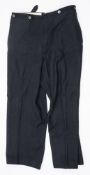 A pair of German SS panzer trousers:, black cloth,
