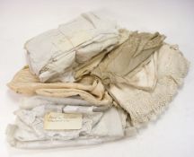A collection of Victorian and later christening gowns, nightcaps and white wear:,