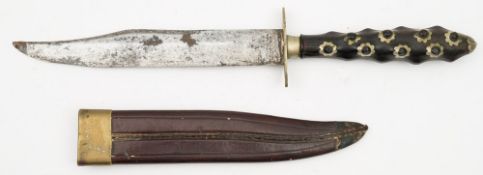 A 19th century English Bowie style hunting knife by William Jackson Sheffield:,