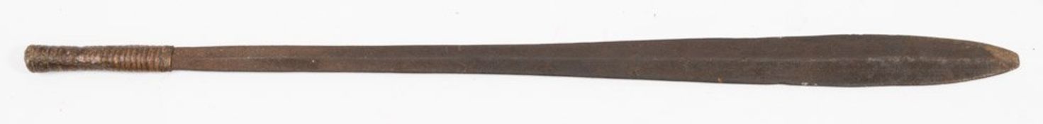 A North African short sword: the double edged blade with broad leaf shaped tip,