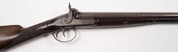 A double barrel percussion cap shotgun by W Nicol, Edinburgh:,