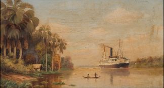 D W E Gutman [19/20th Century]- The Steamship Hildebrand on the 1000 mile Passage up The Amazon,