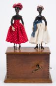 Ives (USA) mechanical 'Juba Dancers', circa 1890:, two articulated wooden dancers,