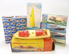 Scalex, a group of clockwork boats and others:, including 402S 'Liner' and tugboat 'Dawn',