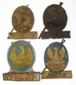 A Phoenix Assurance Company copper fire mark circa 1820:, together with three other later examples,