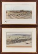 Cecil Aldin [1870-1935]- The Pytchley; Gone Away from Bagley Woods,:- two coloured prints,