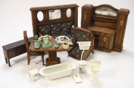 A collection of post war doll's house furniture:,