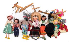 Pelham Puppets and others,: including Witch, Gypsy Girl, Wolf, Boy, Girl, Elephant,