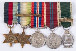 A WWII miniature group of six, including a GRVI RNR medal with ERII bar.