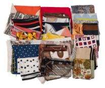 A collection of mid-20th century lady's silk scarves:,