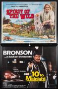 A framed British quad poster for Charles Bronson in '10 to Midnight':,