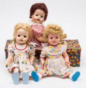 Various makers, three assorted plastic dolls: dating from the 1950's and 60's all approx 52cm. high.
