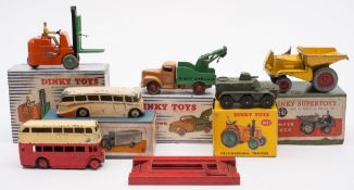 Dinky 25x Breakdown Lorry together with 582 Dumper Truck:, also 401 Fork Lift Truck,