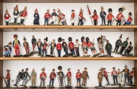 A group of hand painted diecast soldiers of various British Regiments:,